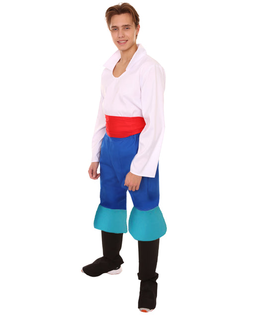 男性 JCP-144 のプリンス4ピースコスチューム ブルーとホワイトのコスプレコスチューム