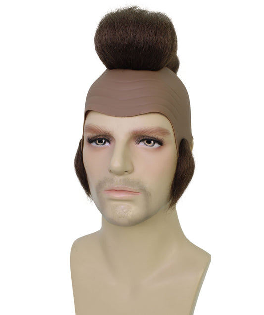 成人男性 H-6278 タフブラックガイ T モヒカンウィッグ マルチポールカラー ハロウィンに最適 難燃性合成繊維