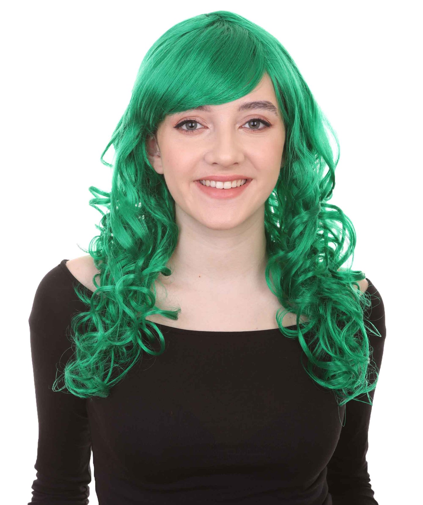 Wigs2you ハロウィンパーティープレミアムレディース H-1002 着用しやすい ベラウィッグ ダークグリーン色