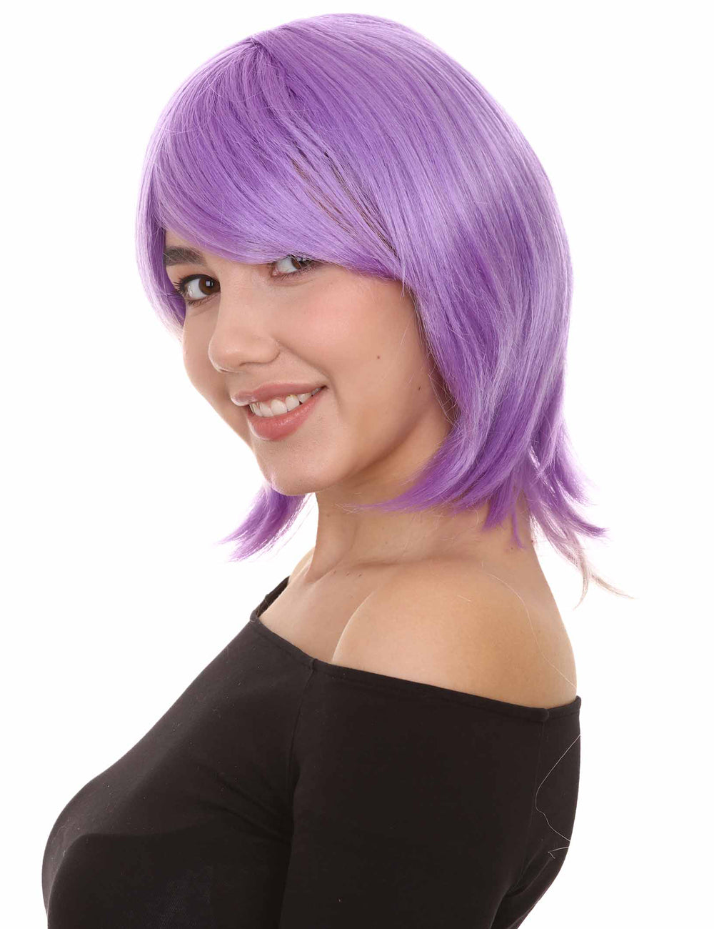 Wigs2you ハロウィン パーティー プレミアム H-1430 簡単に着用でき 快適なフィット感の女性ショート ライラックウィッグ