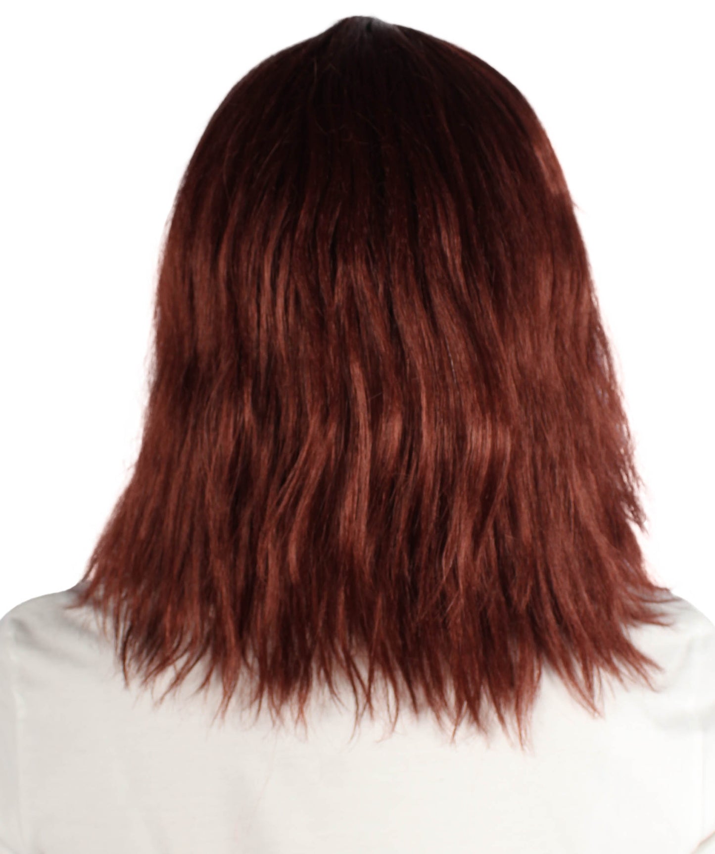 女性用ショルダーレングスバング波状コスプレウィッグ ダークブラウン H-5229_20 ファンシースタイル プレミアムハロウィンパーティーウィッグコレクション