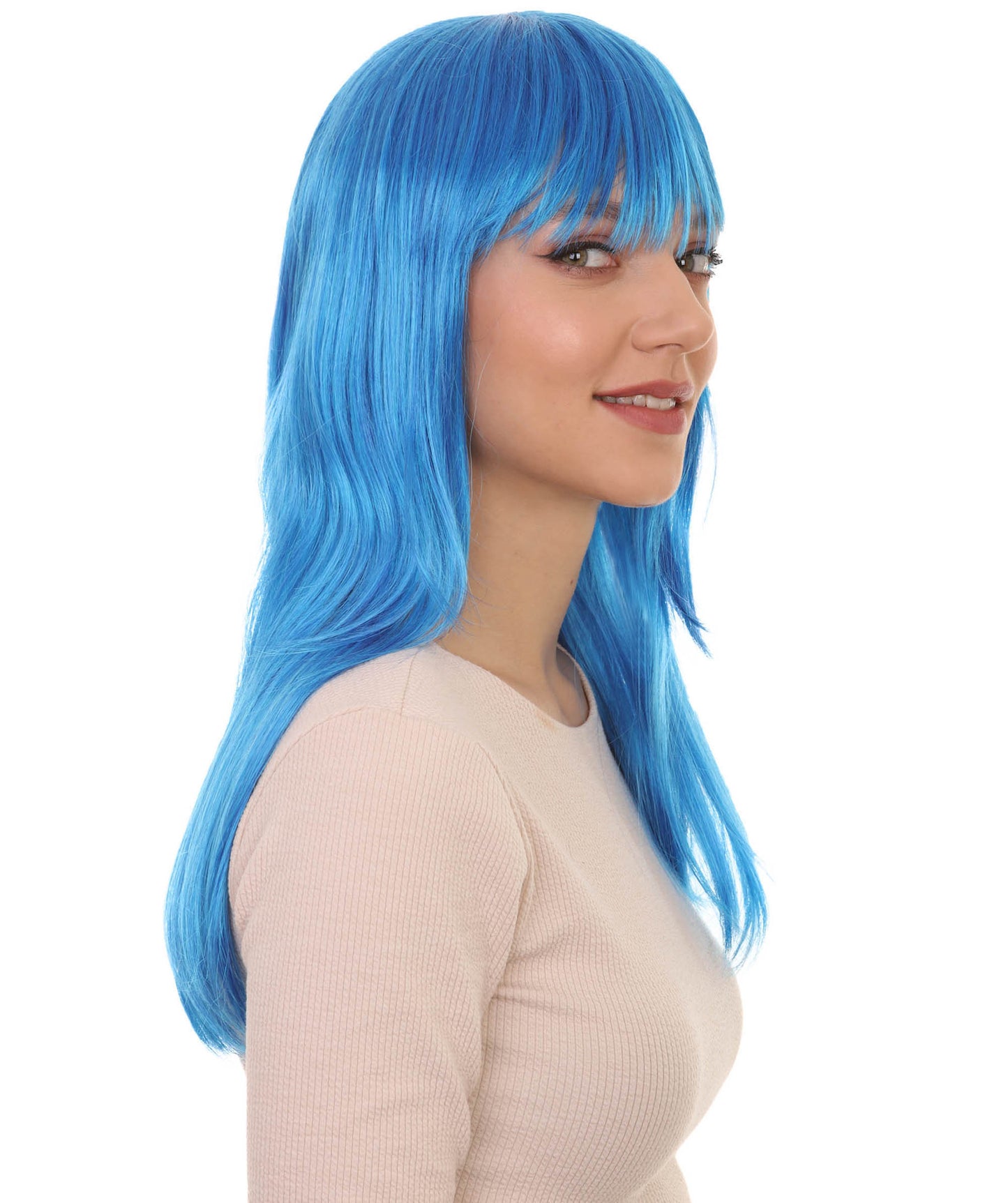 Wigs2you ハロウィン パーティー プレミアム レディース H-1045 とても快適なグラマー グリーン ウィッグ ロイヤル ブルー色