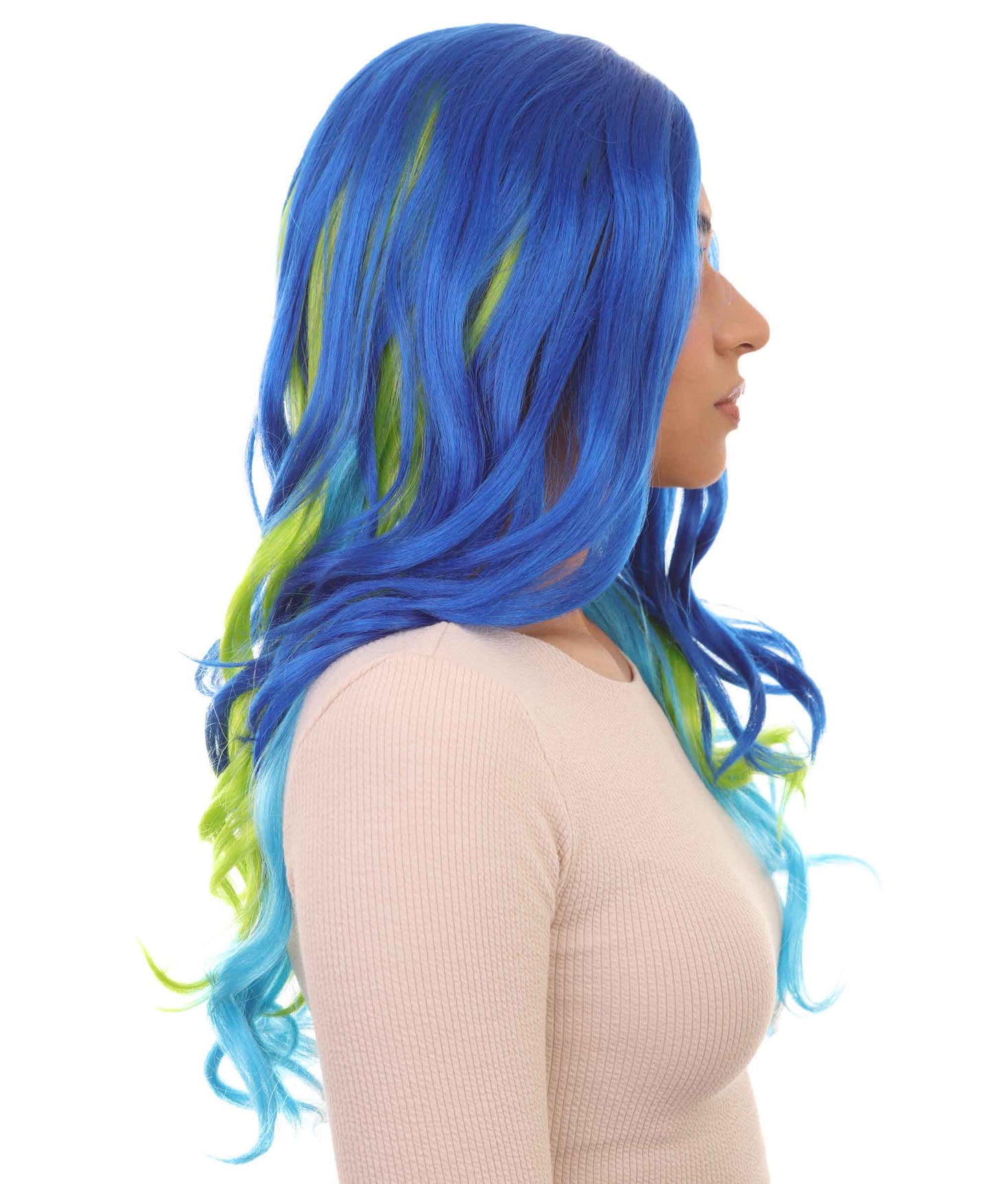 Wigs2youハロウィンパーティープレミアムレディースH-1974 美しい見た目のツートーンロングウェービーウィッグ