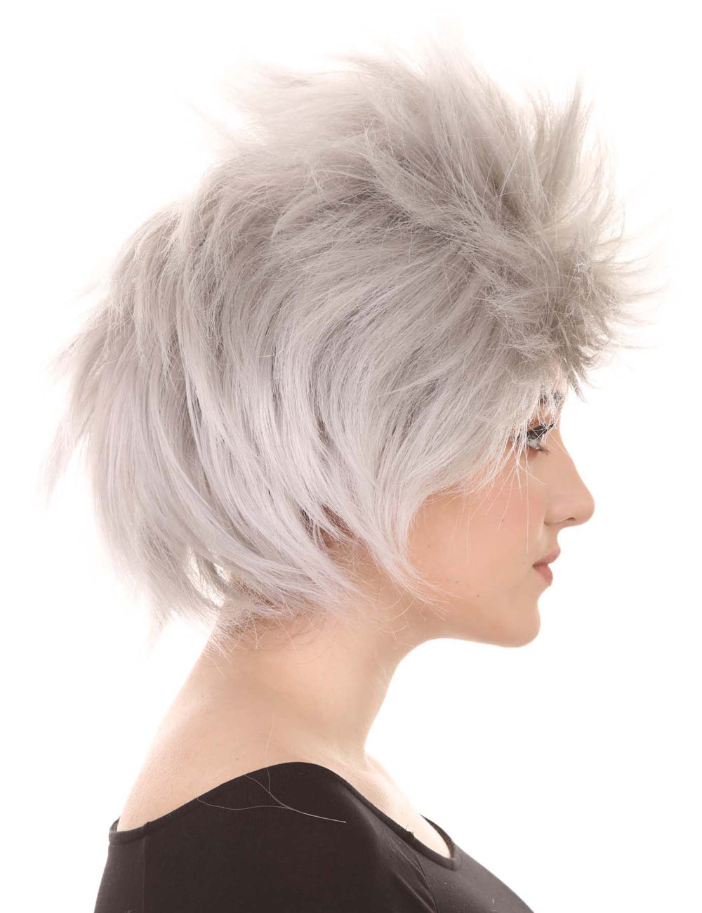 Wigs2you ハロウィンパーティープレミアムレディース H-1449 着やすい快適なフィット感 80 年代女性ロックスタイルグレーカラーウィッグ