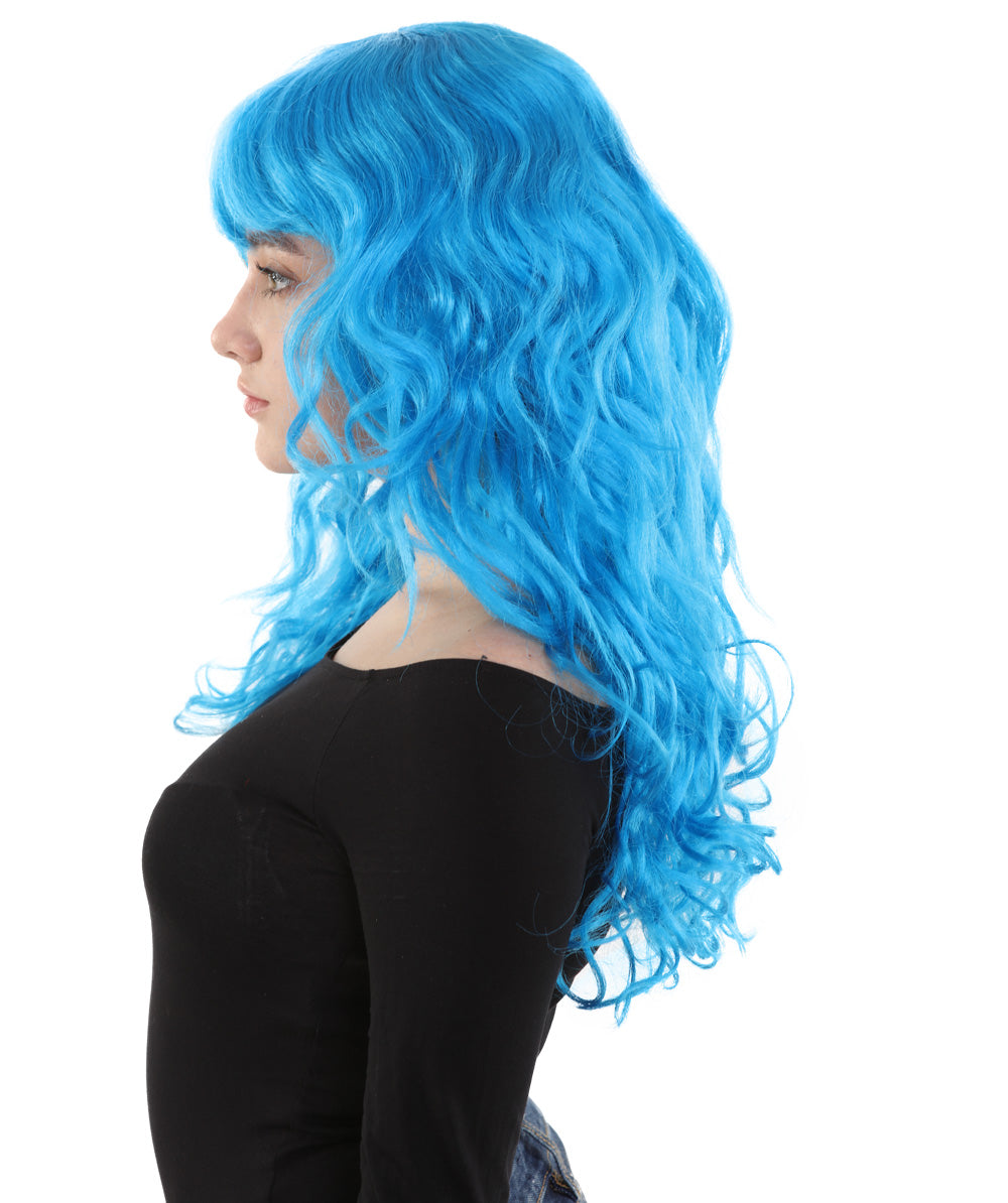 Wigs2you ハロウィンパーティープレミアム H-843 バットマン 女性ジョーカーウィッグ ネオンブルー色