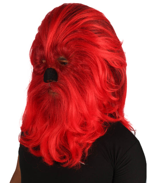 大人 男女兼用 長い毛深い戦士 エイプ軍の指導者 抵抗戦士 レッド コスプレウィッグ H-5161 ハロウィンに最適 通気性のある合成繊維