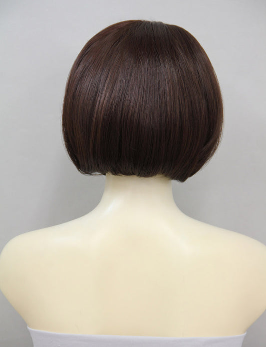 レディースファッション W-809D ショートスタイル チャコールオーバンミックスハーフウィッグ ヒートスタイル可能 合成繊維