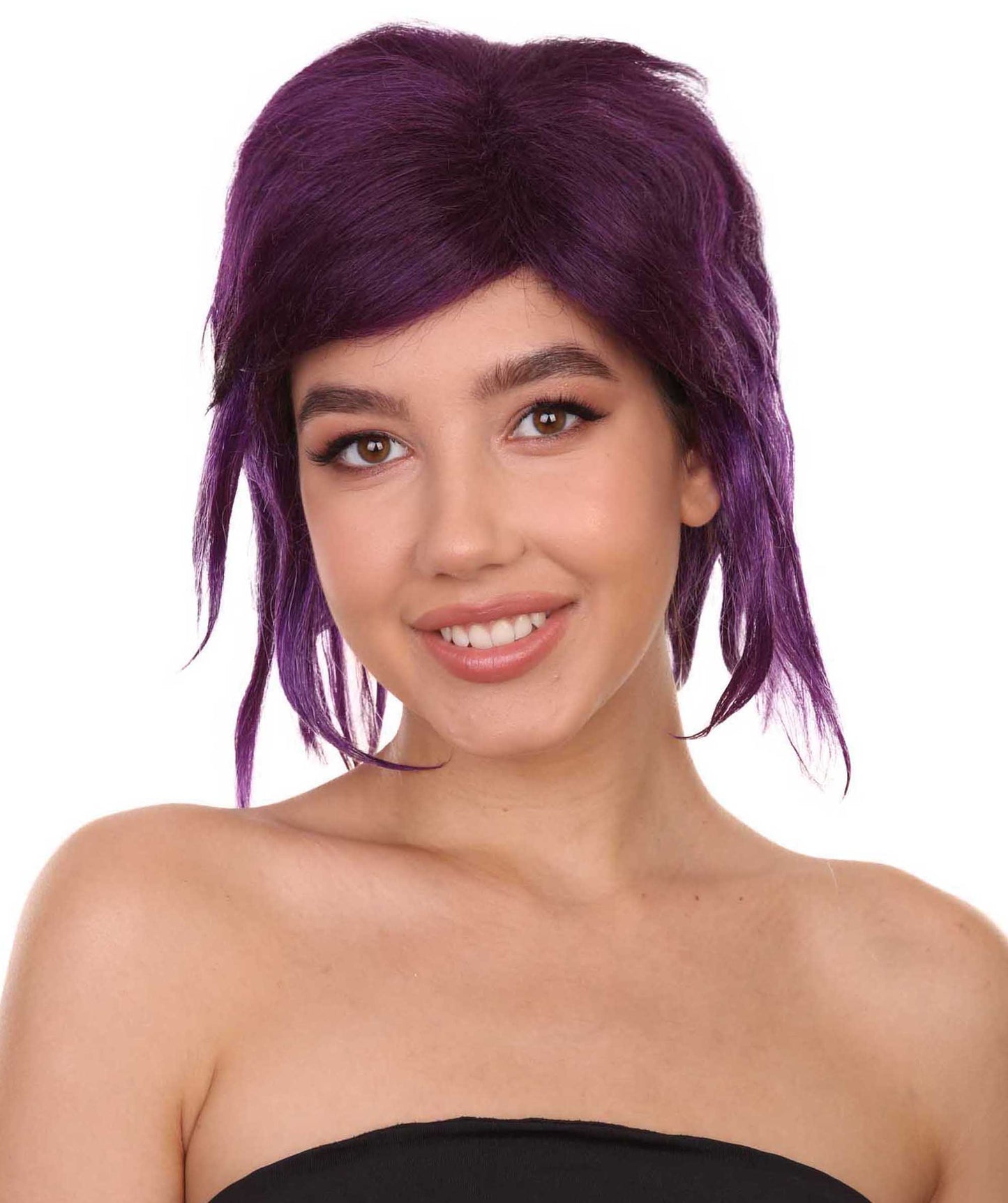 ハロウィンパーティープレミアムレディ H-5436 ミディアムレングス ハロウィンアニメーションシールドヒーローオンブレウィッグ パープル