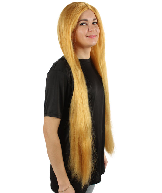女性 36インチ 超長いウィッグ ゴールド H-5379_5 バングなし コスプレ衣装の髪ウィッグ