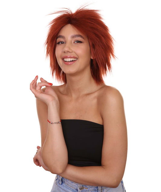 ハロウィンパーティープレミアムレディース H-1703 ファンキーパンク ダークオーバーンウィッグ コレクション プレミアム通気性キャップレスキャップ