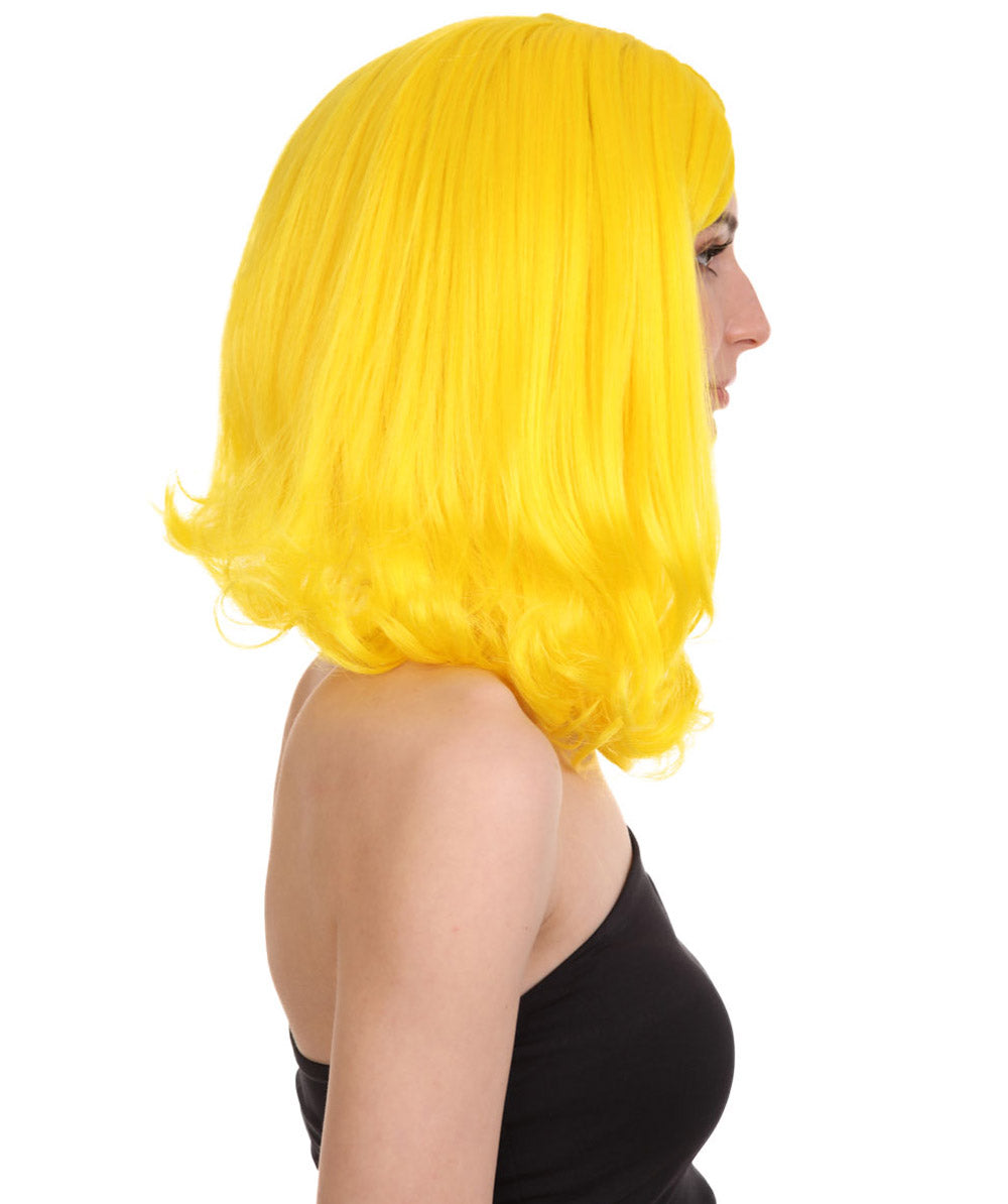 Wigs2you ハロウィン パーティー プレミアム レディース H-1274 着けやすい 快適なフィット感 イエロー ページボーイ ウィッグ