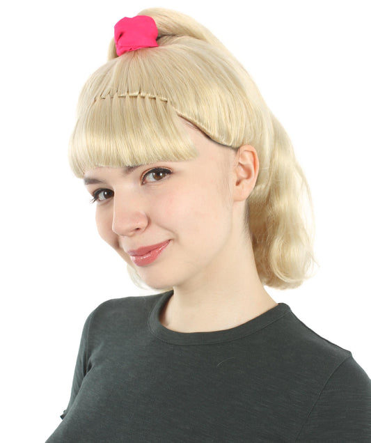 大人向け女性用 H-5799 アニメ おもちゃ ムービー ブロンド プリティ ドール ポニーテール ウィッグ ハロウィンに最適 難燃性合成ファイバー