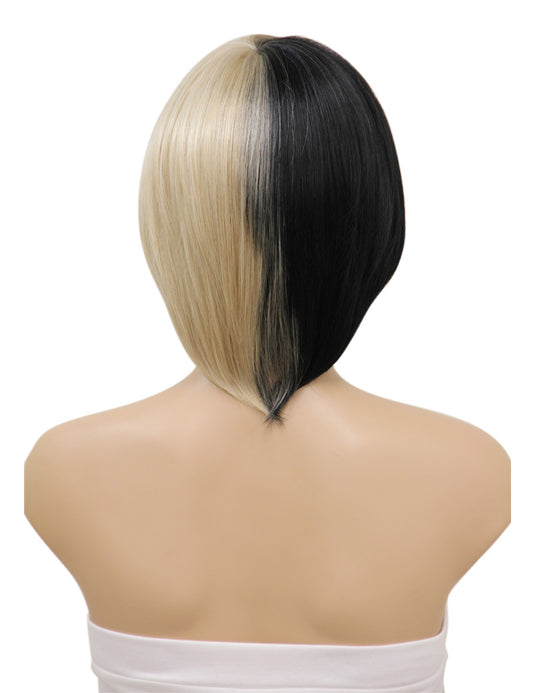 レディースファッション C-021 ミディアム C-ブラック/ブロンズ コスプレ ヒートスタイルウィッグ