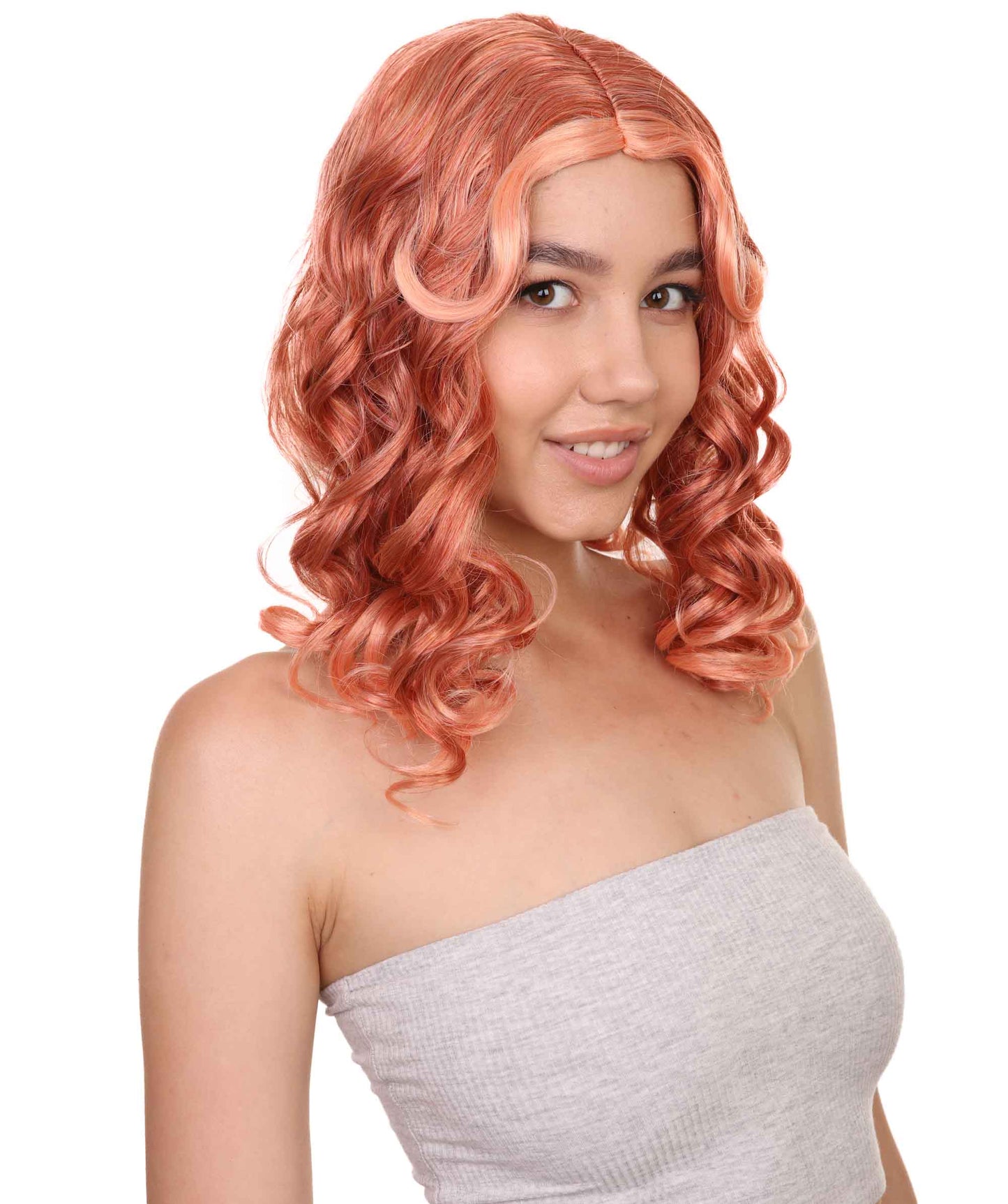 Wigs2you ハロウィンパーティープレミアム レディース H-1083 アリスウィッグ 鏡の国のアリス ピーチ色