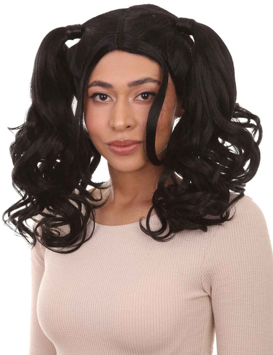 Wigs2you ハロウィンパーティー プレミアム レディース H-757 ドリー ピグテール ウィッグ ブラックカラー