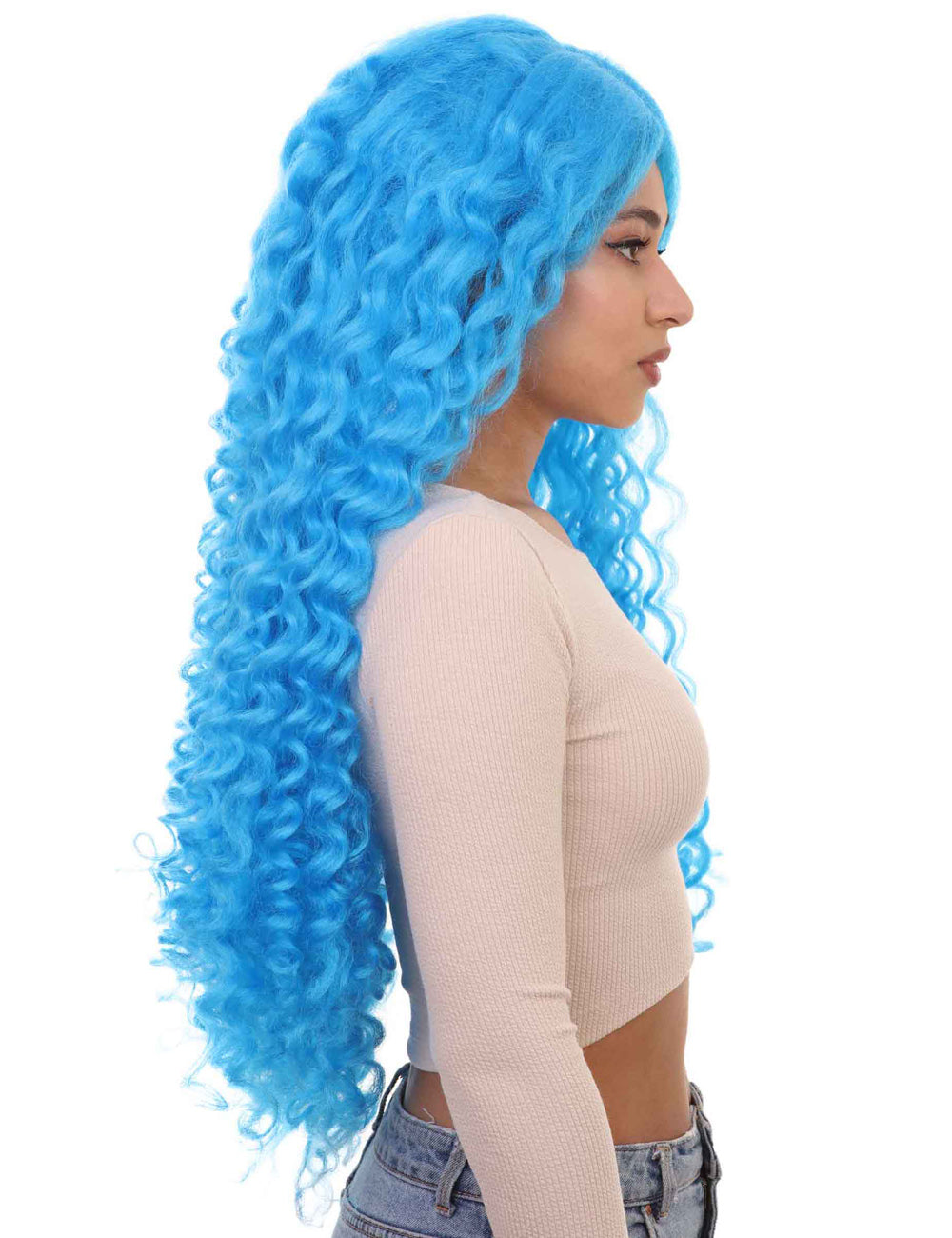 Wigs2you ハロウィンパーティープレミアムレディース H-1486 美しいルックを手に入れよう!マリンマーメイド ウィッグ 明るいブルー