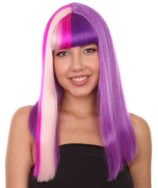 プレミアムハロウィンパーティーレディ H-5455 マルチカラードブロニーポニーウィッグ