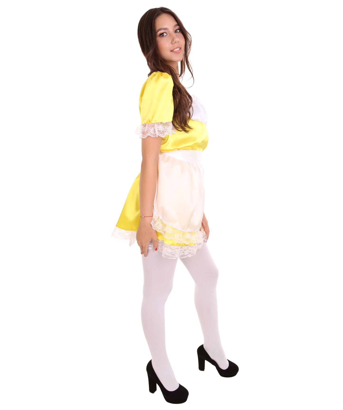 女性用 JCO-343_20 伝統的なメイドユニフォーム イエロー コスプレ コスチューム