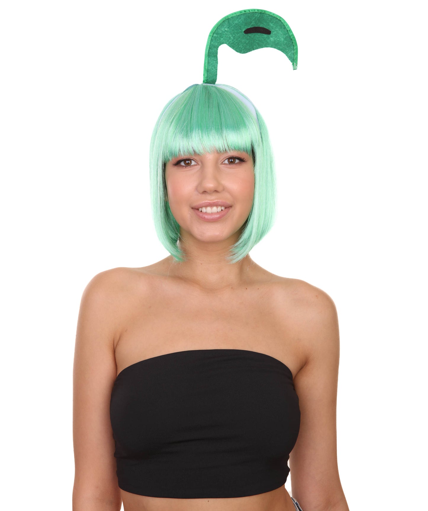 Wigs2youハロウィンパーティープレミアムレディースH-1940 美しい見た目のコスプレウィッグ ポケモンチコリータ グリーンカラー