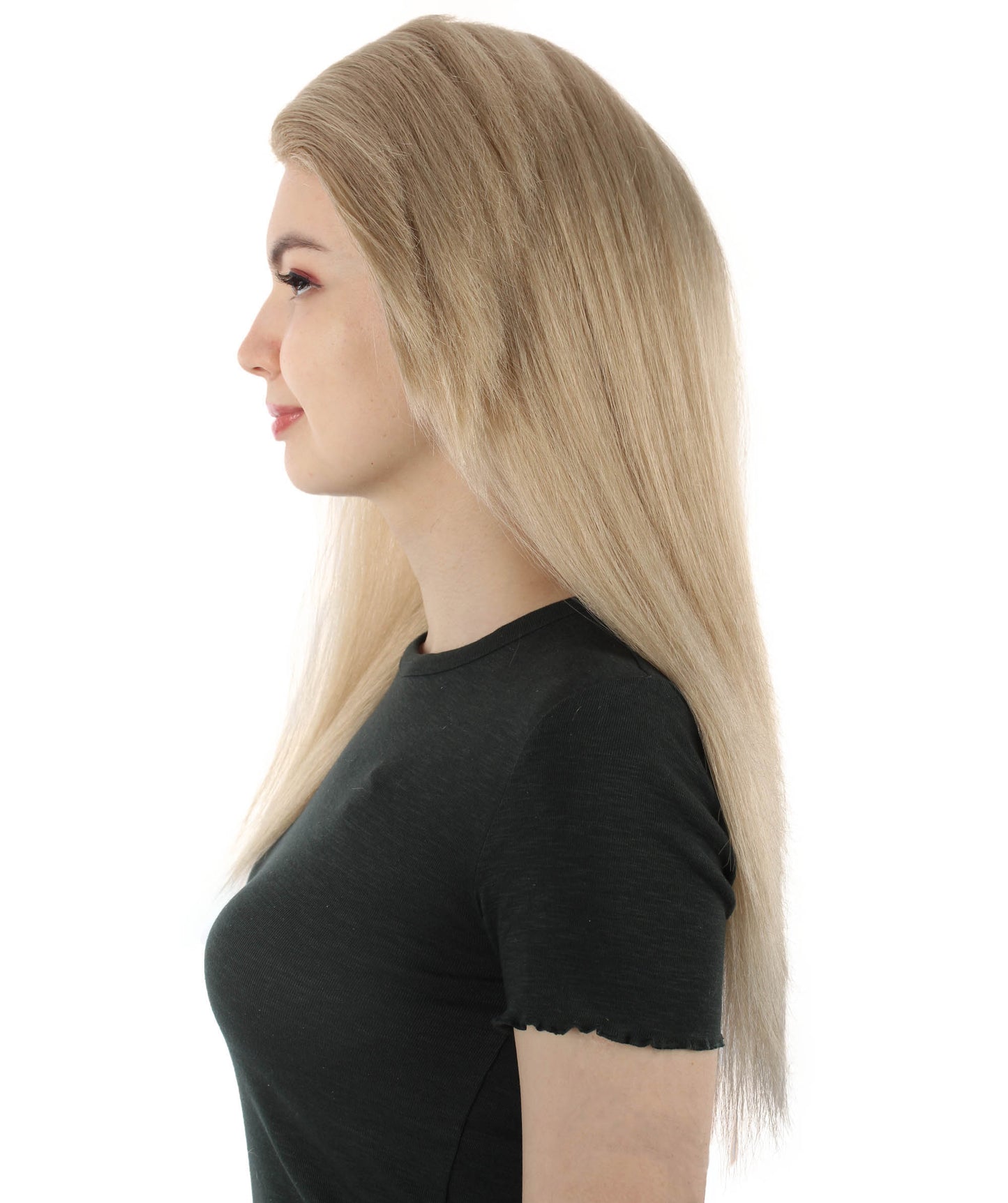 女性用ロングストレートサイドパートコスプレウィッグ ベージュ H-5220_16 ファンシースタイル プレミアムハロウィンパーティーウィッグコレクション