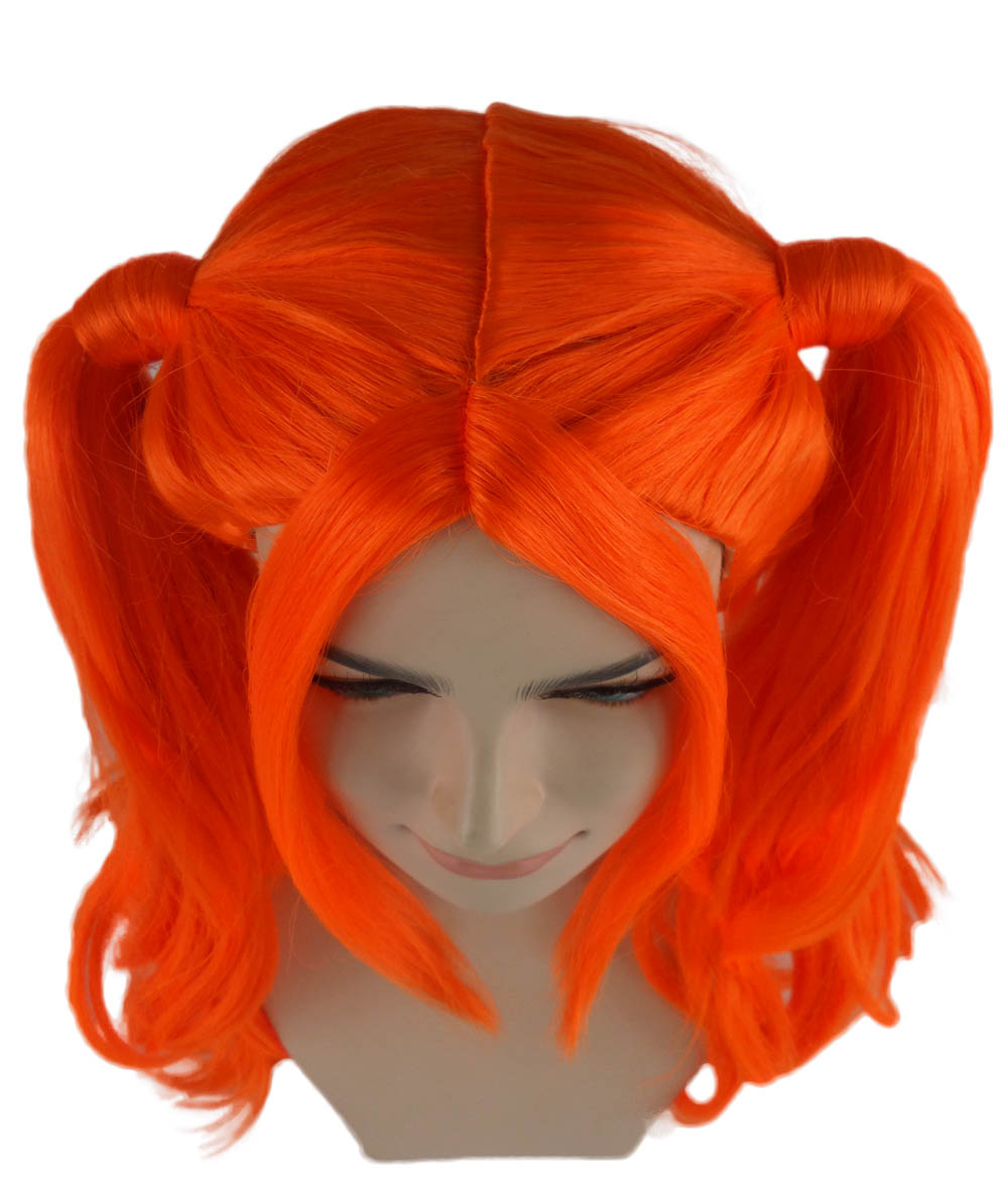 Wigs2you ハロウィンパーティー プレミアム レディース H-735 ドリー ピグテール ウィッグ ネオンオレンジカラー