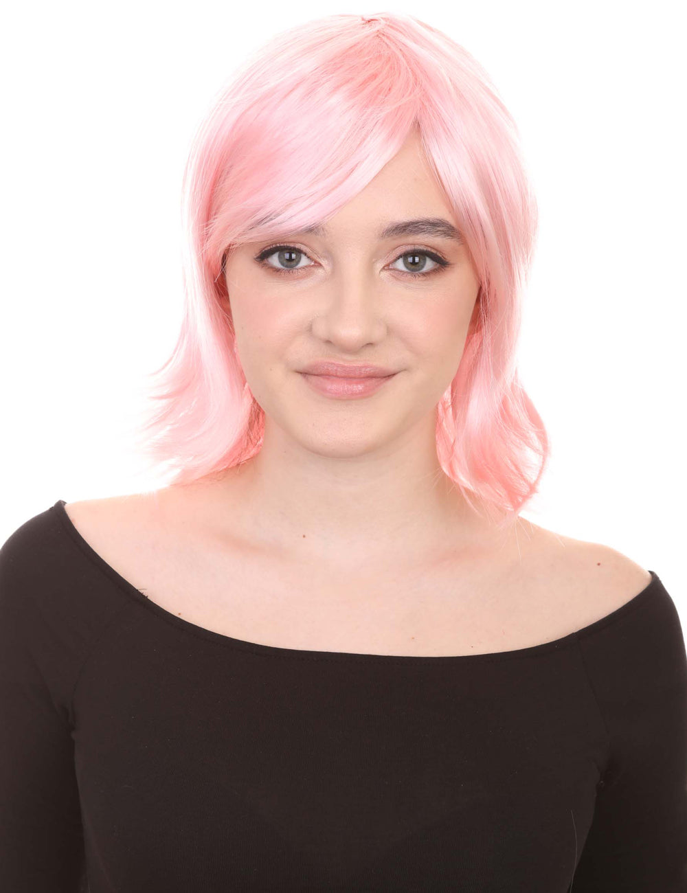 Wigs2you ハロウィン パーティー プレミアム H-1428 簡単に着用でき 快適なフィット感の女性ショート Lt ピンクウィッグ