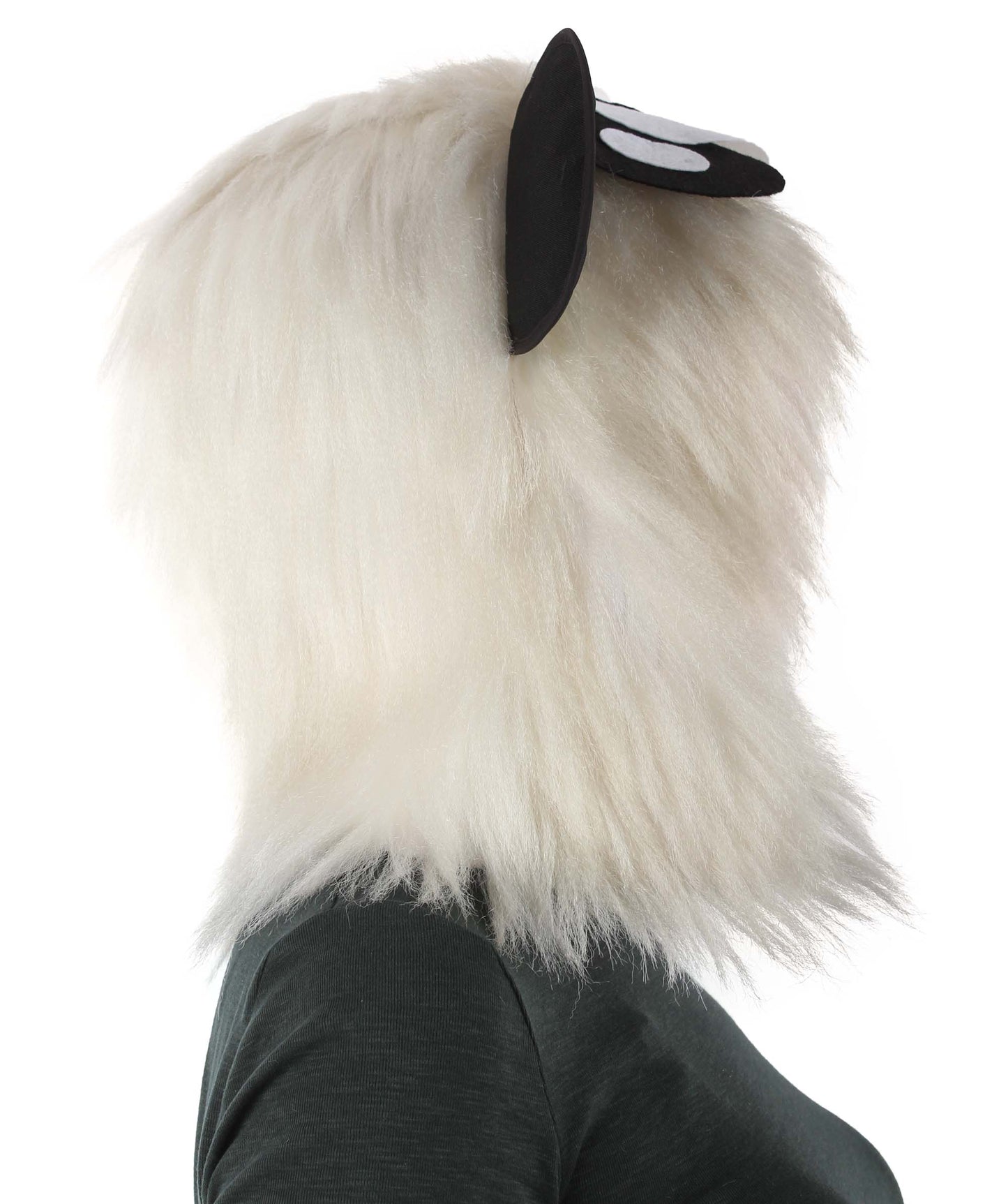 Halloween Party Premium Ladies H-5385 White and Black Panda Wig with Hoodie Synthetic Fiber Hair