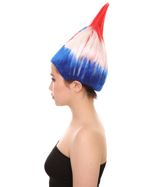 女性用 コスプレウィッグ クロアチアフラッグ トロールスタイル H-3998 愛国的キャラクターハロウィンウィッグ プレミアム 通気性の良い キャップレスキャップ