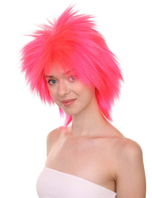 Wigs2you ハロウィンパーティープレミアムレディース H-1681 着け心地が良い とても快適 ファンキーパンク ネオンピンクウィッグ