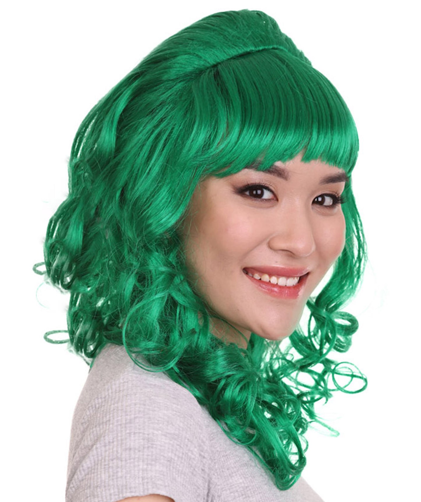 Wigs2you ハロウィンパーティープレミアムレディース H-1737 華やかに見えるピンアップガール グリーンウィッグ