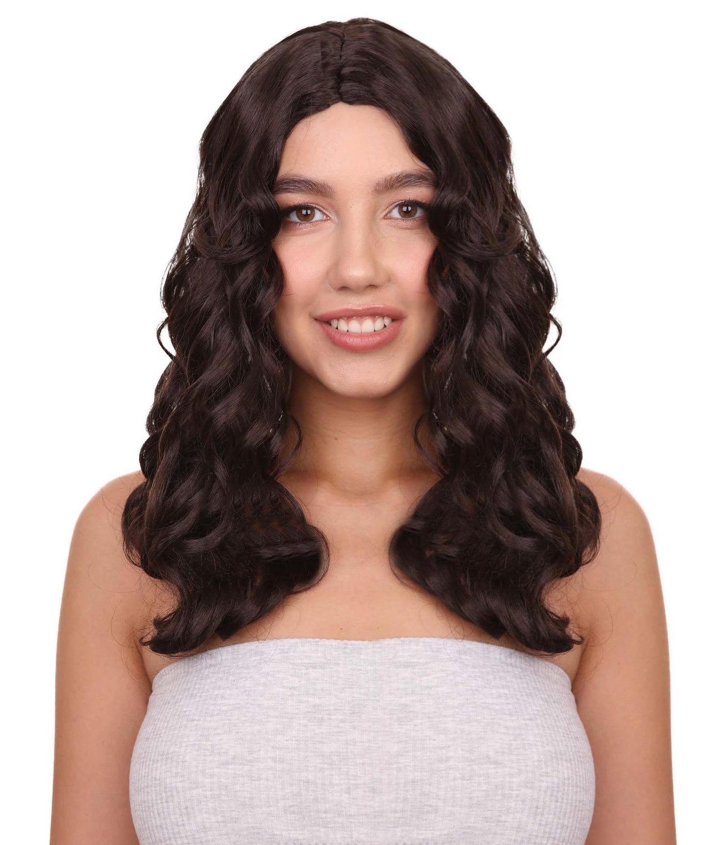 Wigs2you ハロウィンパーティープレミアムレディース H-1109 とても着け心地の良いアリスウィッグ 鏡の国のアリス ダークブラウン色