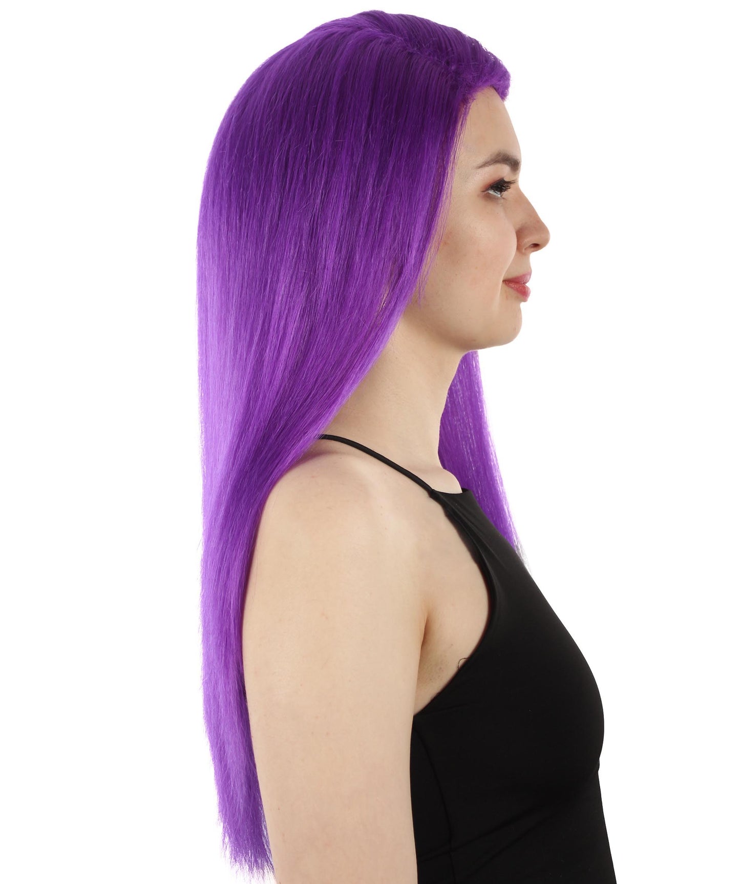 女性用ロングストレートサイドパートコスプレウィッグ パープル H-5220_12 ファンシースタイル プレミアムハロウィンパーティーウィッグコレクション