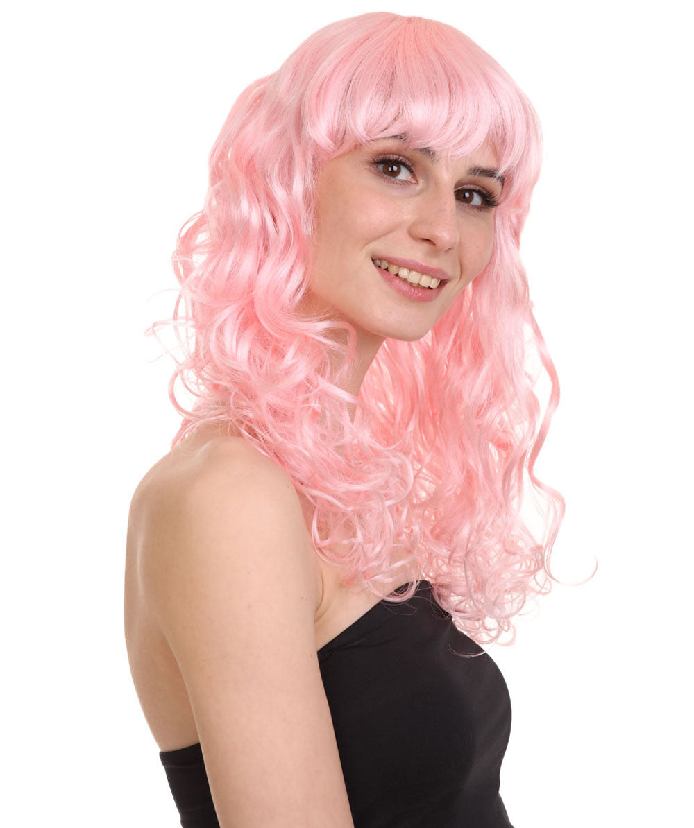Wigs2you ハロウィンパーティープレミアム レディース H-1010 着用しやすい ベラウィッグ ソフトピンクカラー