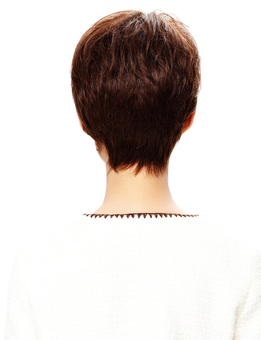 大人女性用 タイムレスビューティ ショート人毛 レイヤー フロントレースウィッグ