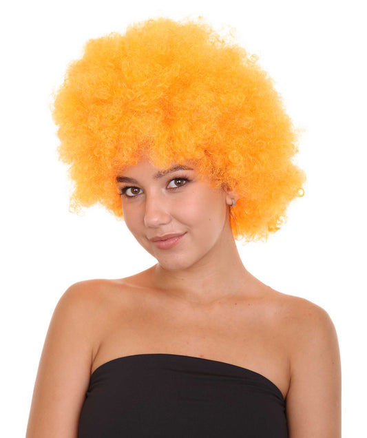 ライトオレンジアフロレディースウィッグ H-2706 ファンシーキャラクターハロウィンパーティープレミアムウィッグ