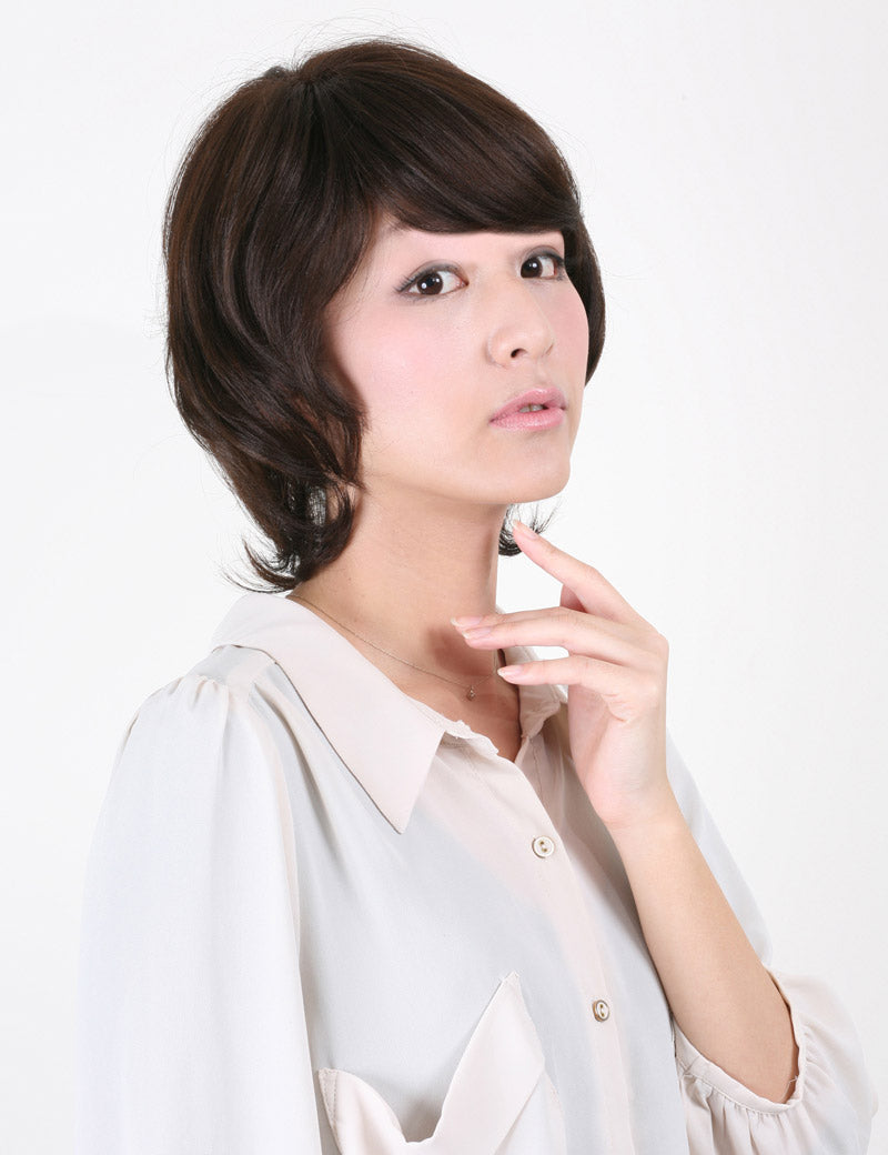 耐熱商品☆毛先のシャギーでスッキリとナチュラルに♪ さらさらロングストレートスタイルです♪ ウィッグネット付き♪ W-565"