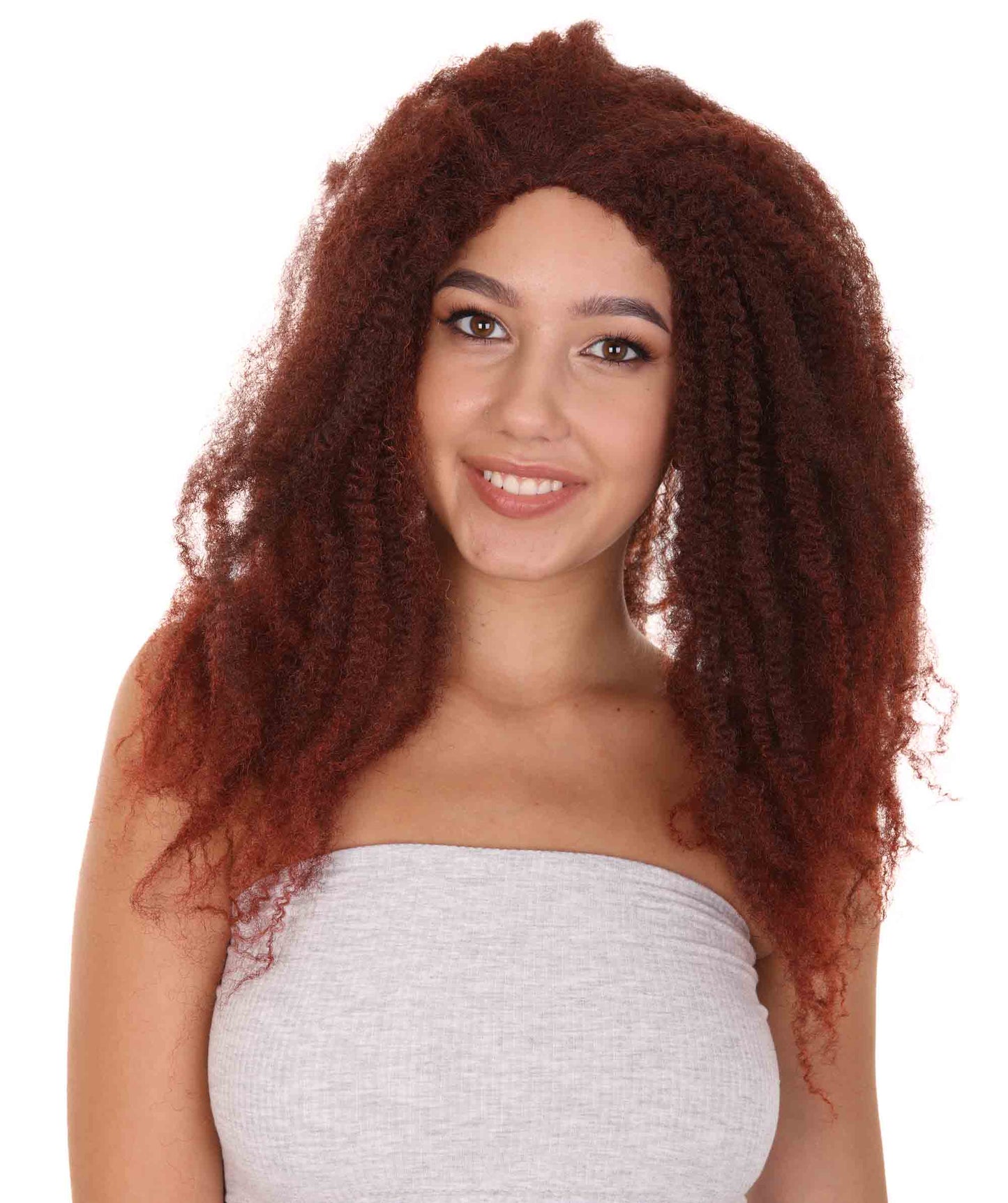 Wigs2youハロウィンパーティープレミアムレディースH-1941 美しい見た目のロングブラウンドレッドロックウィッグ1