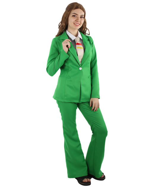 女性用 JCP-058_1 エクスクルーシブ デラックス シンガー パーティー スーツ グリーン コスプレ コスチューム