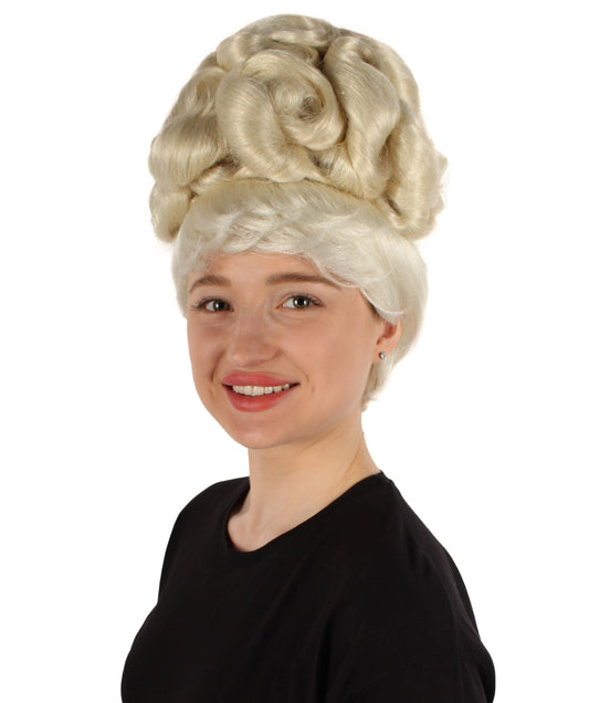 女性用 H-5848 ブロンド アップド ニッキ ウィッグ ハロウィンに最適 難燃性合成繊維