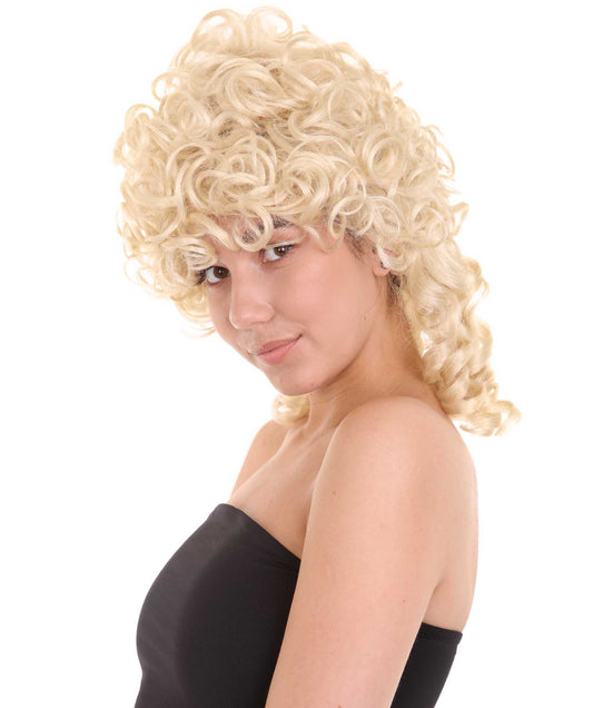 ウィメンズ コロニアルレディブロンドウィッグ H-4125 カーリーヒストリカルウィッグ プレミアム通気性のキャップレスキャップ