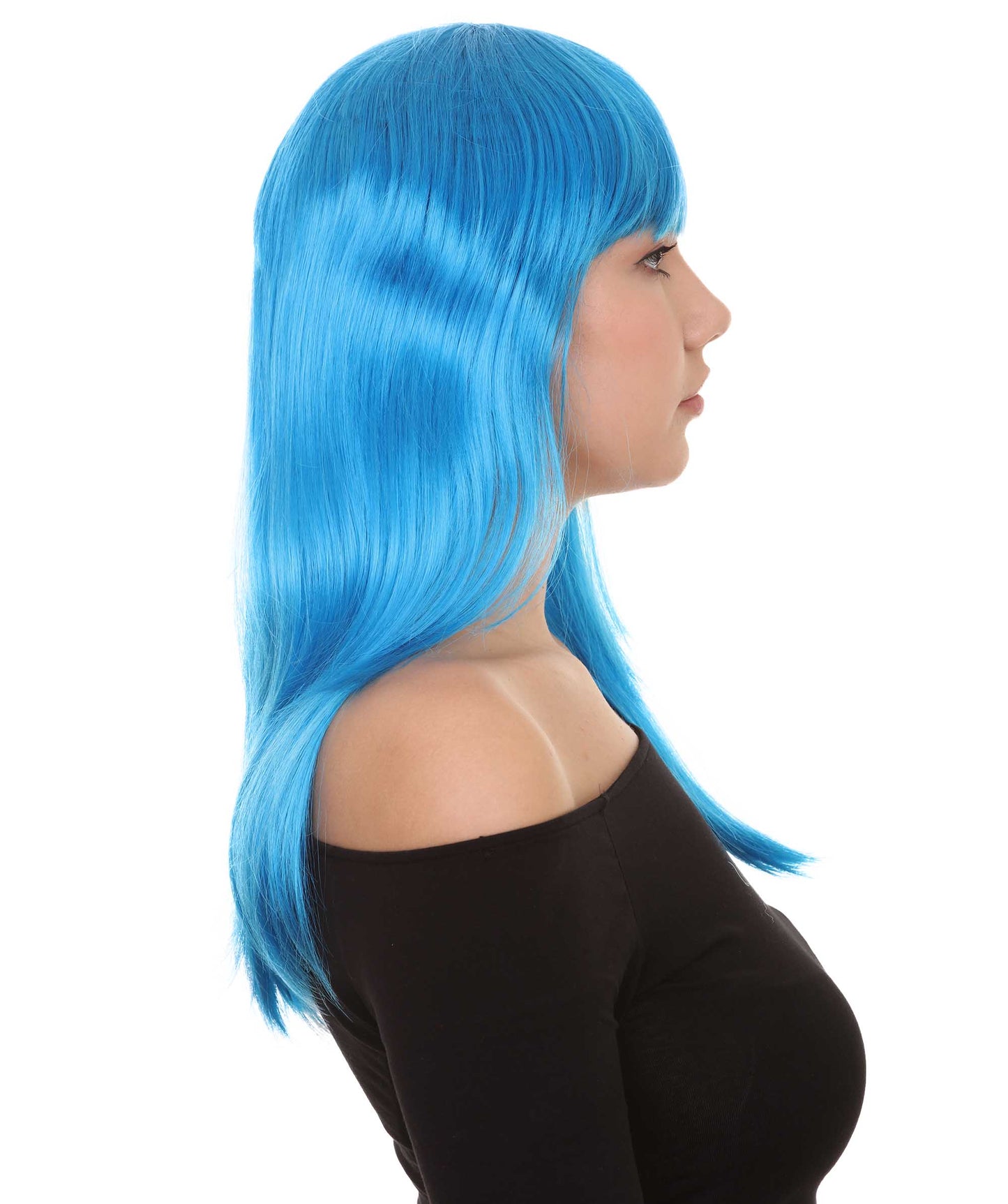 Wigs2you ハロウィン パーティー プレミアム レディース H-1069 とても快適なグラマー グリーン ウィッグ ネオン ブルー色