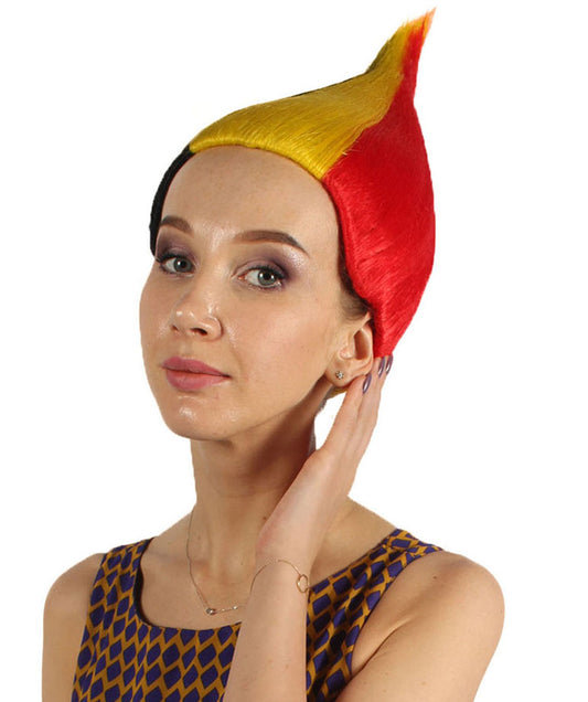 ウィメン コスプレウィッグ ベルギーフラッグ トロールスタイル H-4007 プレミアム 通気性キャップレスキャップ