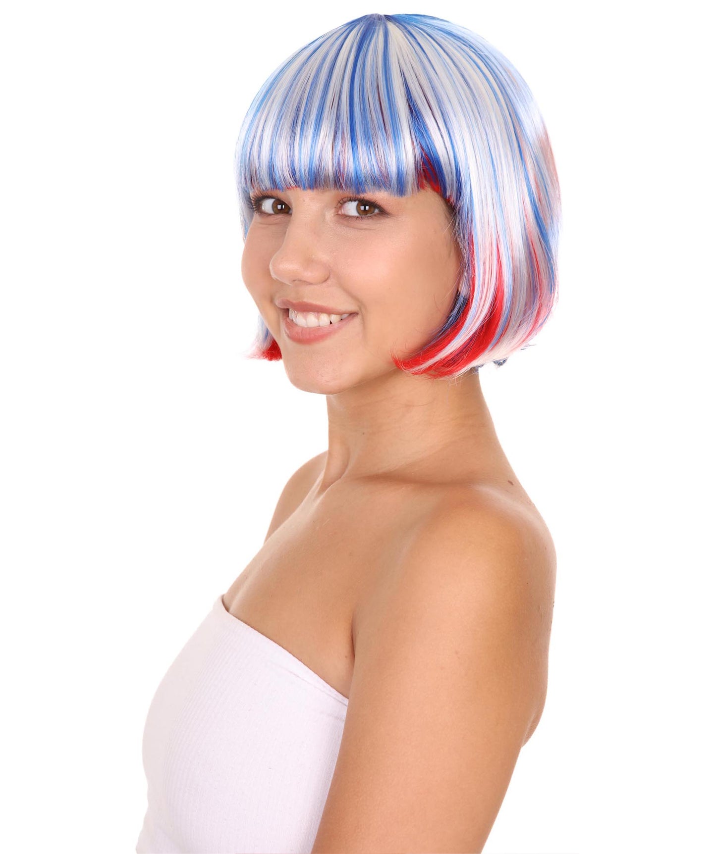 Wigs2youハロウィンパーティープレミアムレディースH-1928 着けやすい 非常に快適 パトリオティックボブウィッグ1