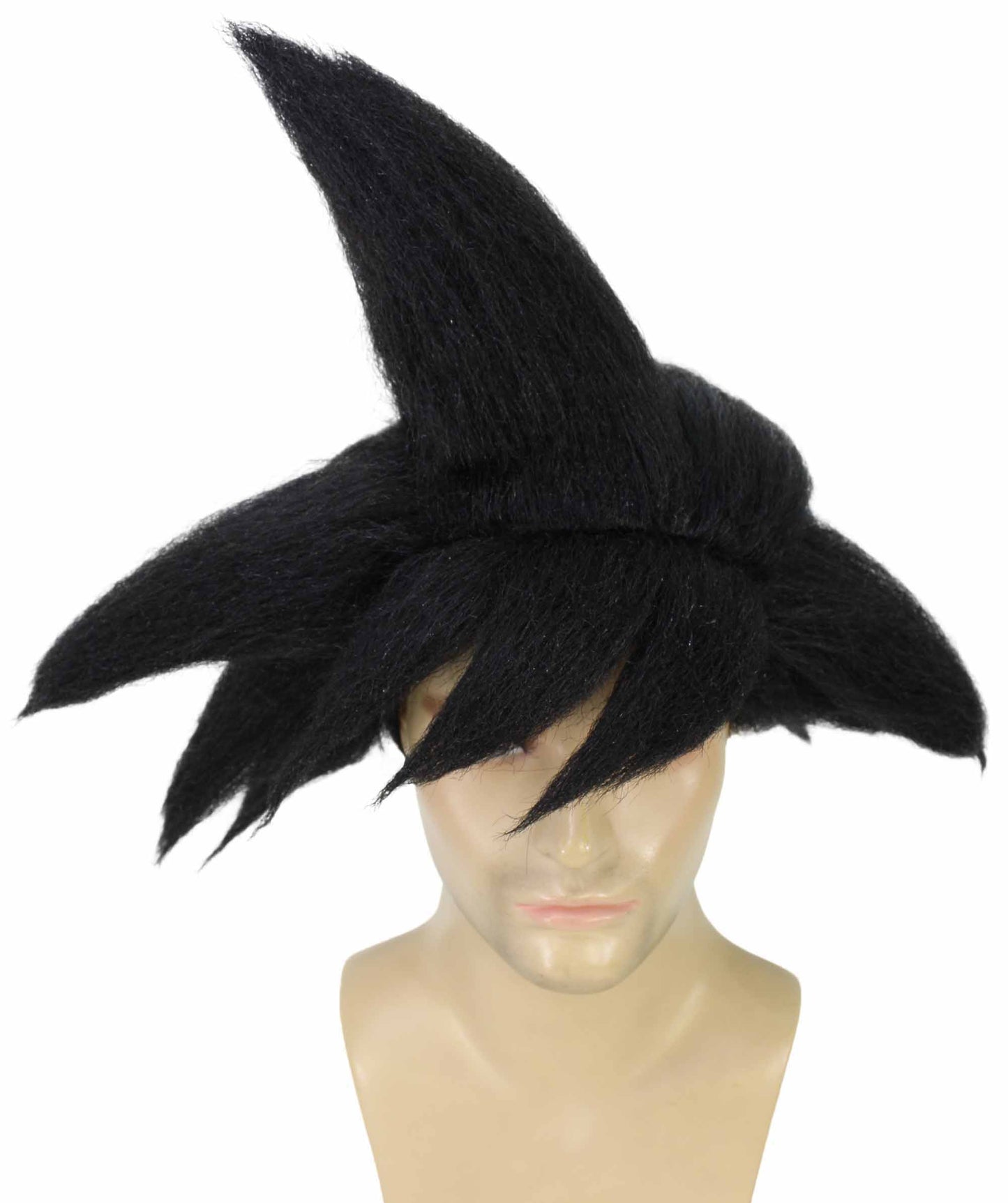 ハロウィンパーティープレミアムメンズ H-5639 ブラックサイヤンウィッグ 軟らかい合成繊維の髪