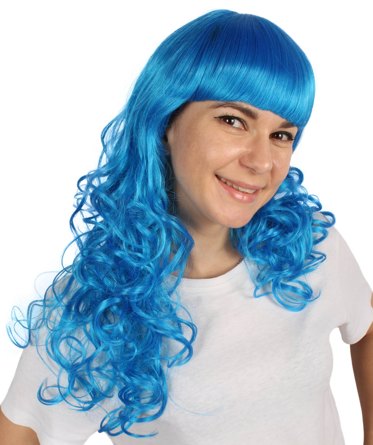 Wigs2you ハロウィン パーティー プレミアム H-818 バットマン 女性ジョーカー ウィッグ ロイヤルブルー色