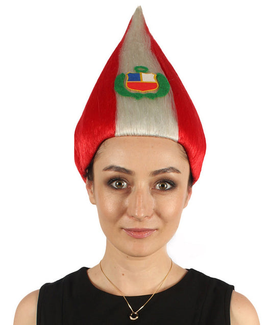 女性用コスプレウィッグ ペルー国旗 トロールスタイル H-3994 国の誇り プレミアム通気性キャップレスキャップ