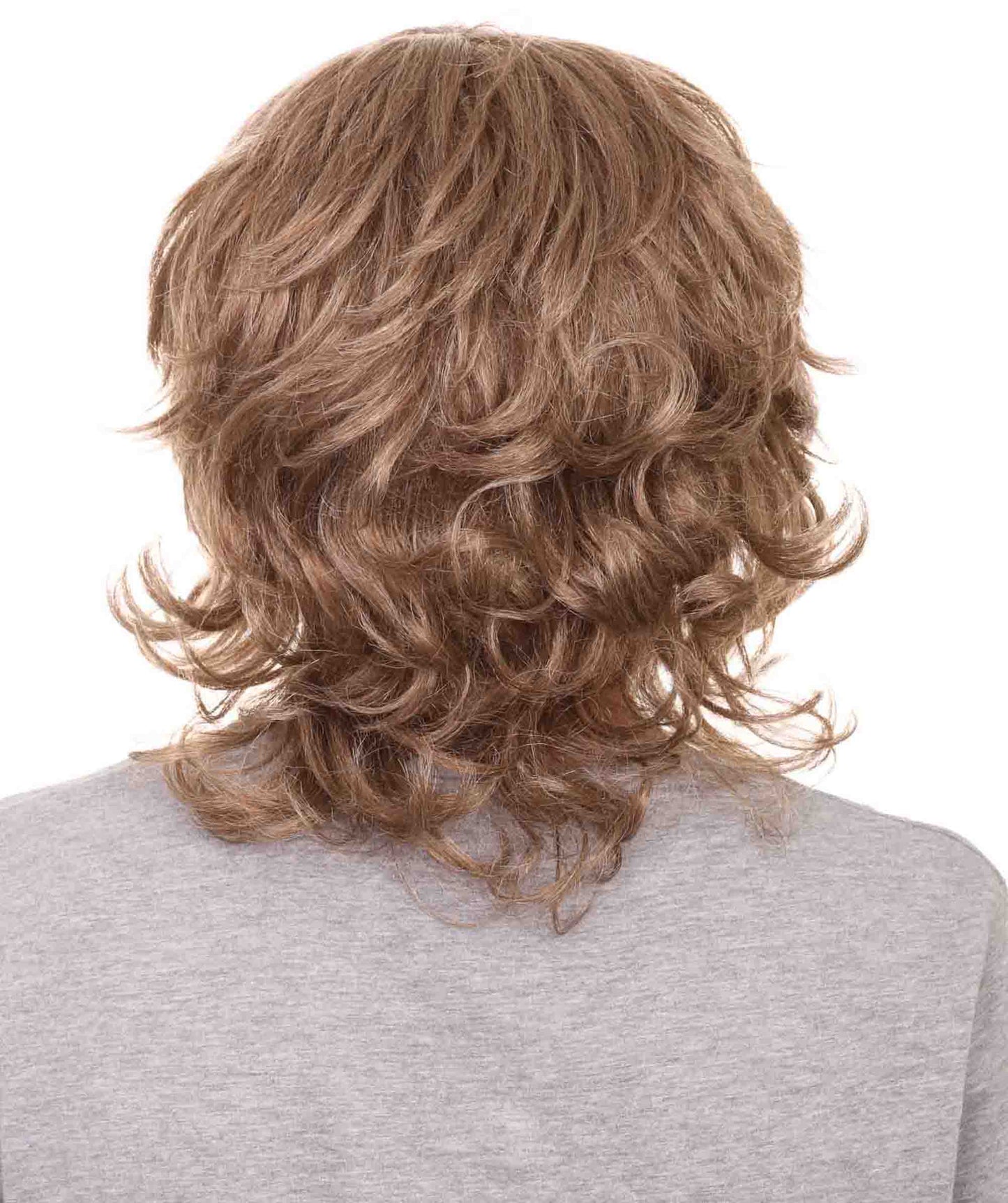 Wigs2you ハロウィンパーティ プレミアムメンズ H-2114 とても快適 80年代 ブラウンカールウィッグ