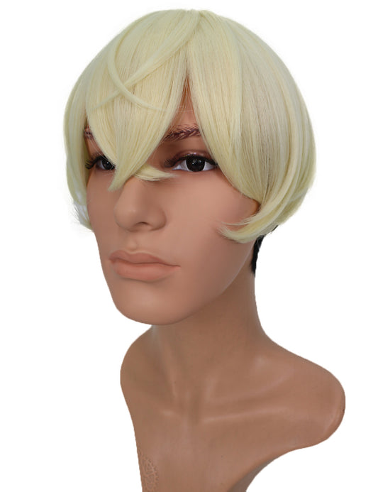 メンズファッション C-095 ショート C-プラチナブロンド/ブラック コスプレヒートスタイラブルウィッグ