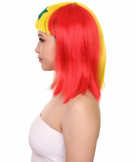 レディース 愛国的なセネガルフラッグボブウィッグ H-3911 プレミアム 通気性の良い キャップレスキャップ