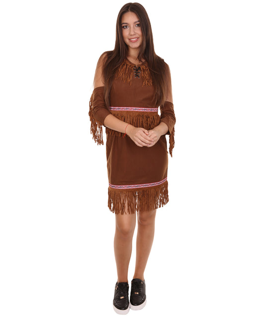 女性用 JCO-384 ポカホンタスファンシードレスコスチューム ブラウン コスプレ コスチューム